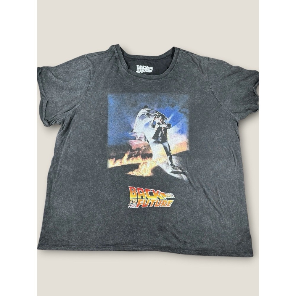 Back To The Future‎ Shirt Gray Mineral Wash Graphic Movie Promo Tee Size 3 L